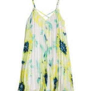 GUESS Yellow and Blue Patterned Dress